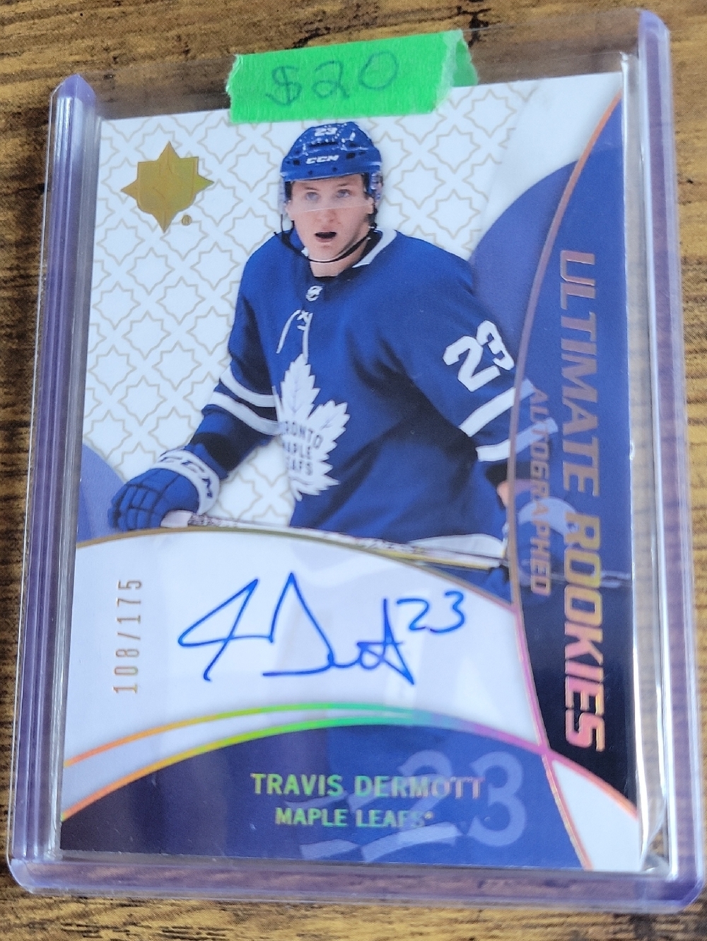 Travis Dermott Autographed Ultimate Rookies Hockey Card - Toronto Maple Leafs